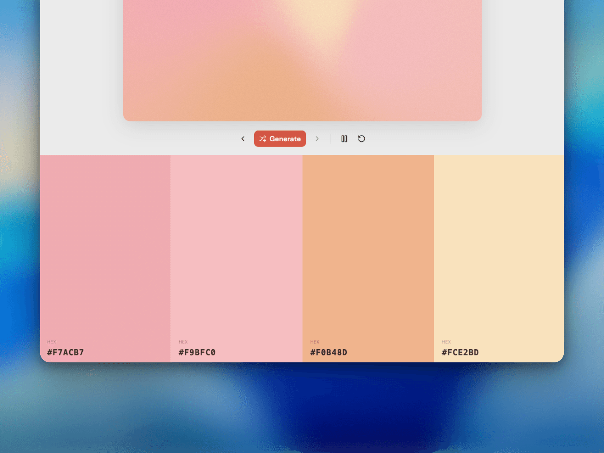 Generating a mesh gradient palette in InstantGradient
